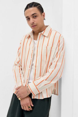 UO Striped Crop Long Sleeve Shirt - / L at - Urban Outfitters - Modalova