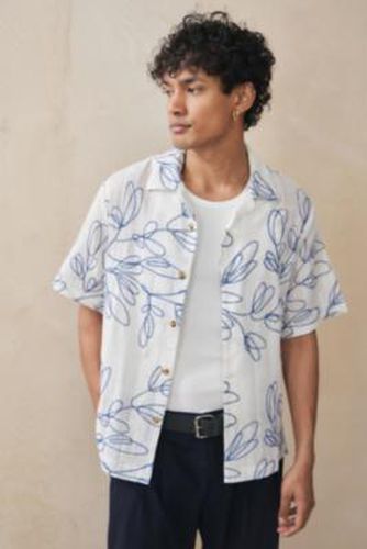 Blue Floral Embroidered Shirt - White XS at Urban Outfitters - Loom - Modalova