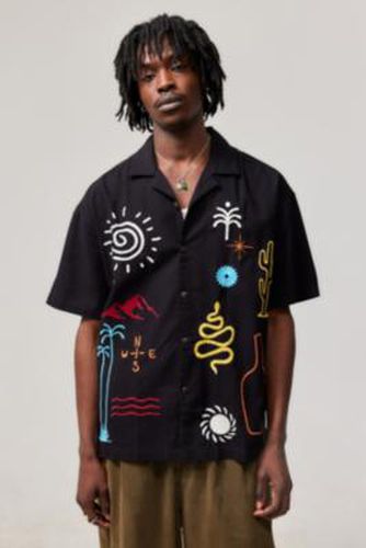 UO Ray Black Embroidered Shirt - Black S at - Urban Outfitters - Modalova