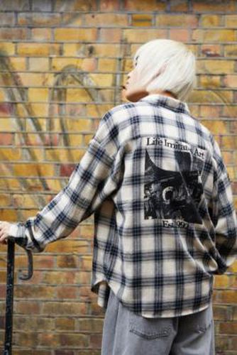Ecru Back Print Check Flannel Shirt - Ivory S at Urban Outfitters - BDG - Modalova