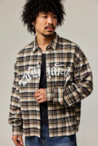 UO Exclusive Brown Check Rose Shirt - Brown XS at Urban Outfitters - Ed Hardy - Modalova