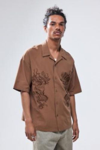 UO Exclusive Embroidered Shirt - Brown M at Urban Outfitters - Ed Hardy - Modalova