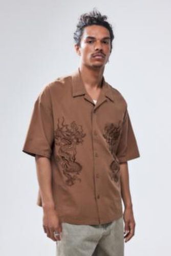 UO Exclusive Embroidered Shirt - Brown XS at Urban Outfitters - Ed Hardy - Modalova