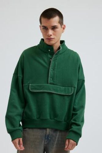 Blanket Stitch Mock Neck Sweatshirt - Green M at Urban Outfitters - BDG - Modalova