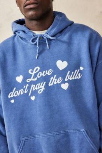 UO Love Don't Pay The Bills Hoodie - Blue 2XS at - Urban Outfitters - Modalova