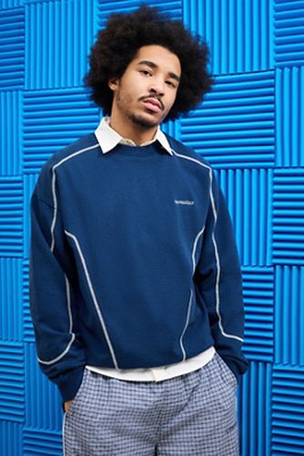 Iets frans. Navy Contrast Stitch Sweater - Navy XS at Urban Outfitters - iets frans... - Modalova