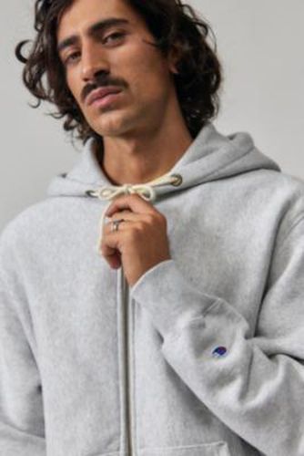 Grey Reverse Weave Zip-Up Hoodie - Grey S at Urban Outfitters - Champion - Modalova