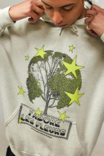 UO Grey Les Fleurs Hoodie - Grey 2XS at - Urban Outfitters - Modalova