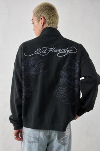 UO Exclusive Black Embroidered Dragon Track Top - Black 2XL at Urban Outfitters - Ed Hardy - Modalova