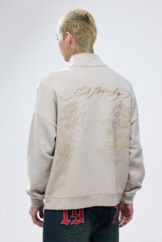 UO Exclusive Embroidered Track Top - Ivory XS at Urban Outfitters - Ed Hardy - Modalova