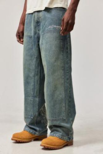 UO Exclusive Dragon Double Knee Jeans - Light Blue 30W 30L at Urban Outfitters - Ed Hardy - Modalova