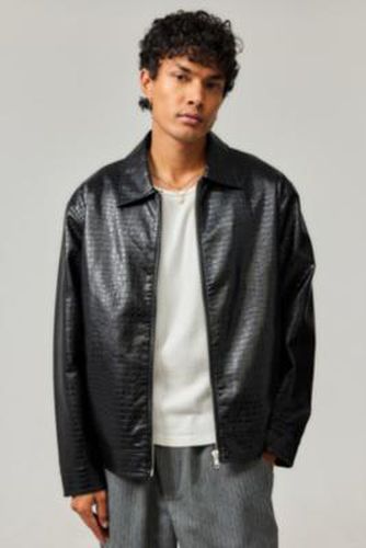 Nicolai Faux Croc Leather Jacket - Black XS at Urban Outfitters - BDG - Modalova