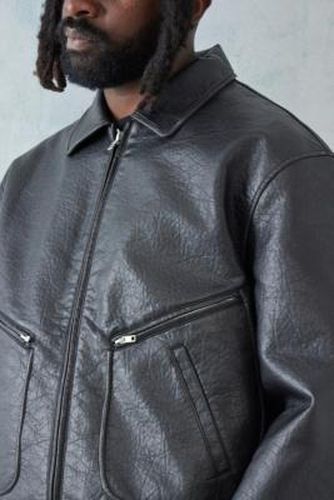 Side Pocket Faux Leather Bomber Jacket - Black 2XL at Urban Outfitters - BDG - Modalova