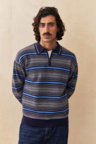 Stripe Quater-Zip Polo Top - S at Urban Outfitters - Loom - Modalova