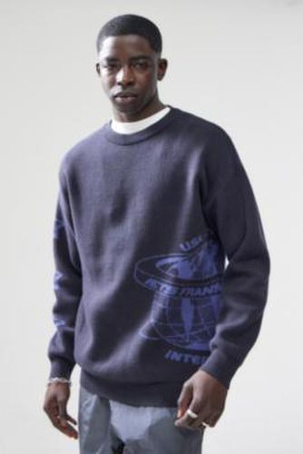 Iets frans. Navy Globe Sweatshirt - Blue M at Urban Outfitters - iets frans... - Modalova