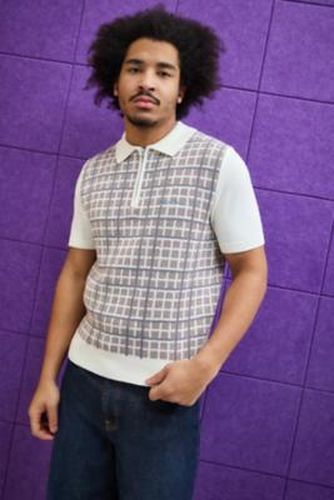 Iets frans. Ecru Check Polo Shirt - Cream M at Urban Outfitters - iets frans... - Modalova