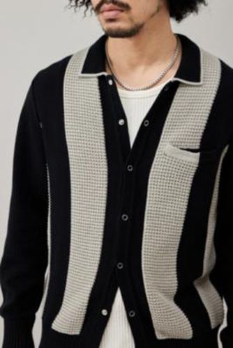 Vertical Stripe Polo Cardigan - Black XS at Urban Outfitters - BDG - Modalova