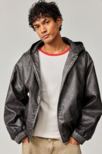 Silvio Washed Faux Leather Skate Hoodie - Dark Grey S at Urban Outfitters - BDG - Modalova