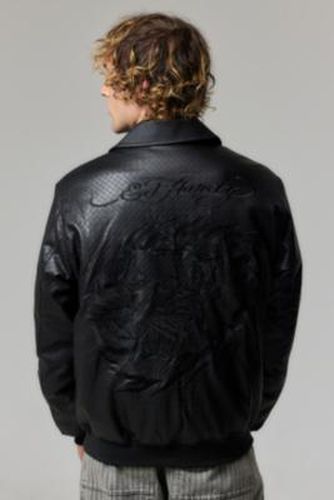 UO Exclusive Faux Leather Bomber Jacket - S at Urban Outfitters - Ed Hardy - Modalova