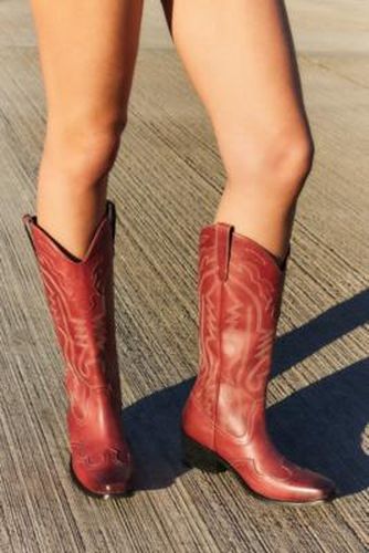 UO Red Leather Dallas Cowboy Boots - Red UK 4 at - Urban Outfitters - Modalova