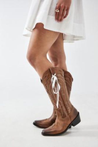 UO Leather Dallas Bow Cowboy Boots - UK 5 at - Urban Outfitters - Modalova