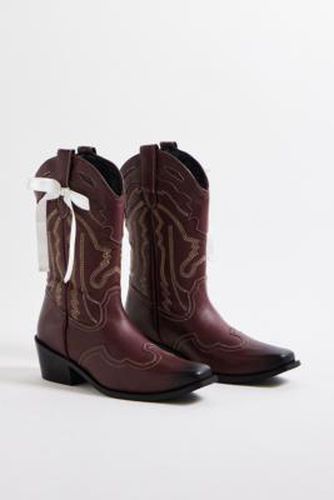 UO Bow Texas Embroidered Western Boots - UK 4 at - Urban Outfitters - Modalova