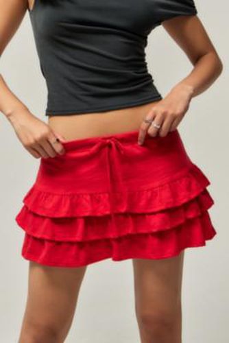 Red Ruffle Mini Skirt - Red 2XS at Urban Outfitters - Archive At UO - Modalova