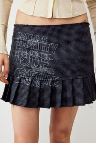 Navy Slogan Pleated Mini Skirt - Navy 2XS at Urban Outfitters - Archive At UO - Modalova