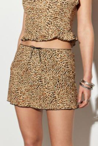 Leopard Print Linen Mini Skirt - Brown XS at Urban Outfitters - Archive At UO - Modalova