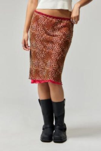 Helene Leopard Print Chiffon Midi Skirt - Brown XS at Urban Outfitters - Archive At UO - Modalova