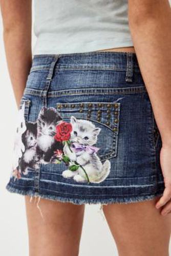 Remade From Vintage Cat Denim Mini Skirt - M at Urban Outfitters - Urban Renewal - Modalova