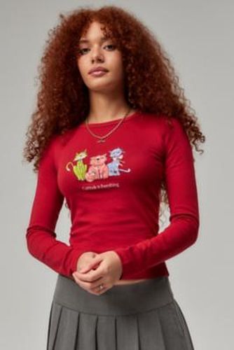 UO Cattitude Long Sleeve Tee - XS at - Urban Outfitters - Modalova