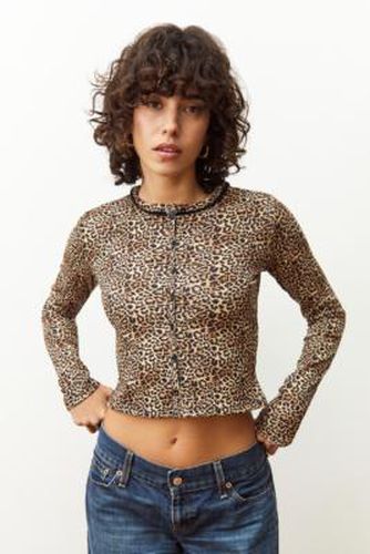 Leopard Print Cardigan - Orange 2XS at Urban Outfitters - Archive At UO - Modalova