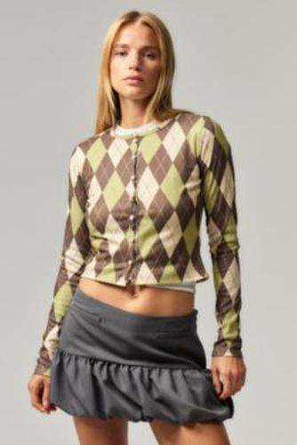 Argyle Cardigan - Green 2XS at Urban Outfitters - Archive At UO - Modalova