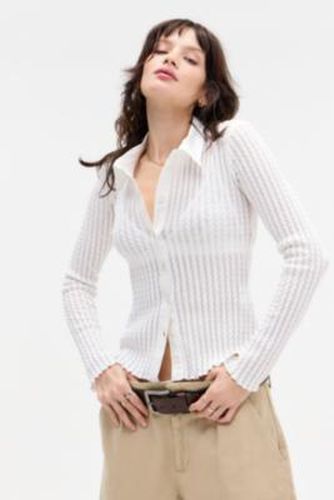 Plisse Long Sleeve Shirt - 2XS at Urban Outfitters - Archive At UO - Modalova