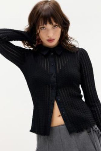 Plisse Long Sleeve Shirt - XS at Urban Outfitters - Archive At UO - Modalova