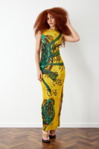 Yellow Rose Print Plisse Tank Maxi Dress - Yellow XL at Urban Outfitters - Archive At UO - Modalova
