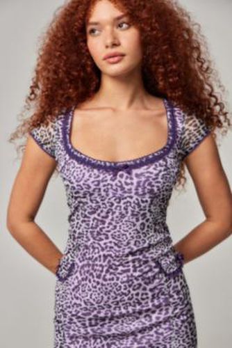 Purple Leopard Midi Dress - XS at Urban Outfitters - Archive At UO - Modalova