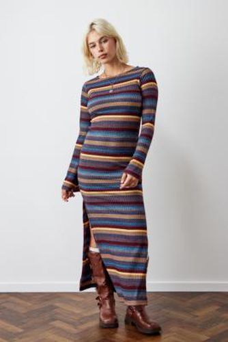Black & Burgundy Striped Long Sleeve Maxi Dress 2XS at Urban Outfitters - Archive At UO - Modalova
