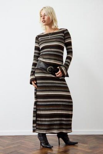 Brown Stripe Maxi Dress - Brown XL at Urban Outfitters - Archive At UO - Modalova