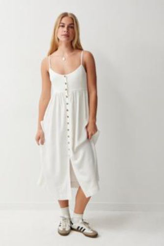 Ivory Linen Clarice Midi Dress - 2XS at Urban Outfitters - Archive At UO - Modalova