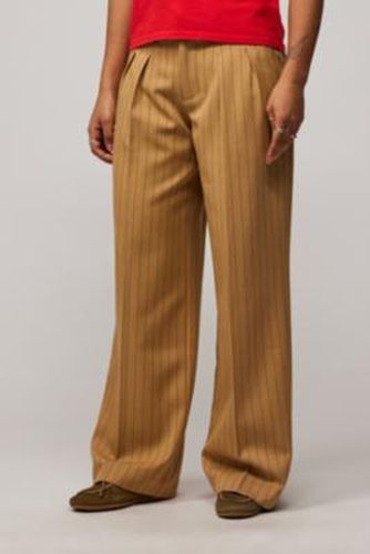 UO Camel Ash Pinstripe Low Rise Trousers - XS at - Urban Outfitters - Modalova