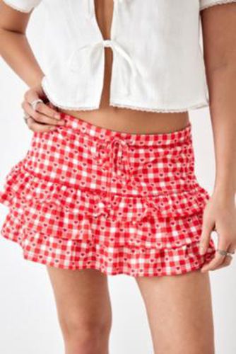 Made From Remnants Heart Gingham Rara Mini Skirt - 2XS at Urban Outfitters - Urban Renewal - Modalova