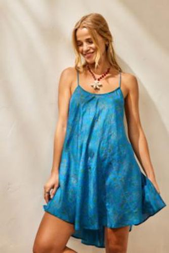 Made From Remnants Paisley Silk Midi Dress - Blue M/L at Urban Outfitters - Urban Renewal - Modalova