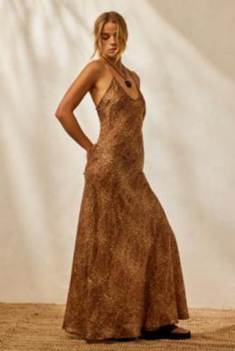 Made From Remnants Paisley Silk Maxi Dress - Gold M/L at Urban Outfitters - Urban Renewal - Modalova