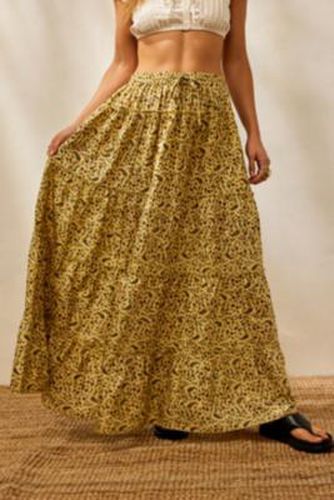 Made From Remnants Paisley Silk Maxi Skirt - Beige XS/S at Urban Outfitters - Urban Renewal - Modalova