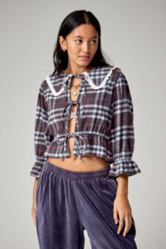 UO Flannel Collared Blouse - XS at - Urban Outfitters - Modalova