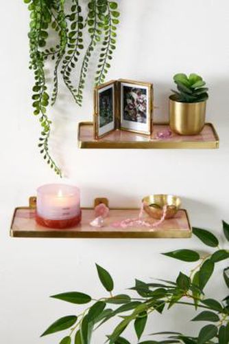 Pink Agate Small Wall Shelf - Pink L: 24cm x W: 11.4cm x D: 5cm at - Urban Outfitters - Modalova