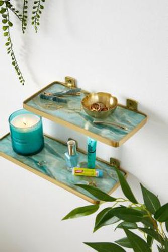 Blue Agate Small Wall Shelf - Blue L: 24cm x W: 11.4cm x D: 5cm at - Urban Outfitters - Modalova