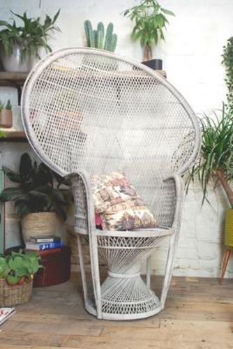 Vintage Painted Cane And Rattan Peacock Chair - Stone ALL at Urban Outfitters - Urban Renewal - Modalova